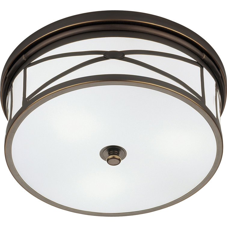 Chase Polished Nickel 15" Indoor/Outdoor Glass Drum Flush Mount
