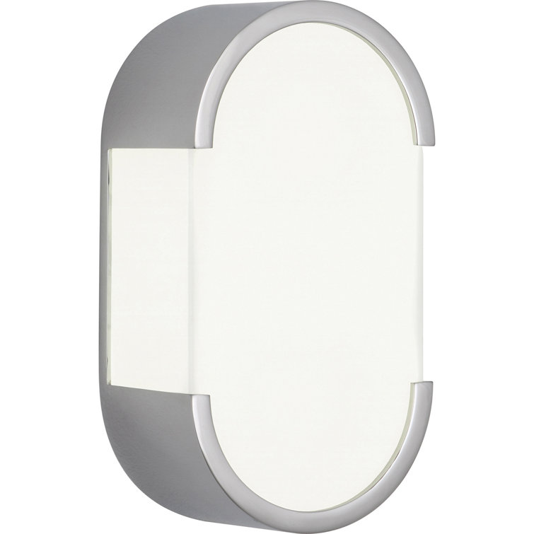 Bryce Minimalist Chrome Wall Sconce with Frosted Glass