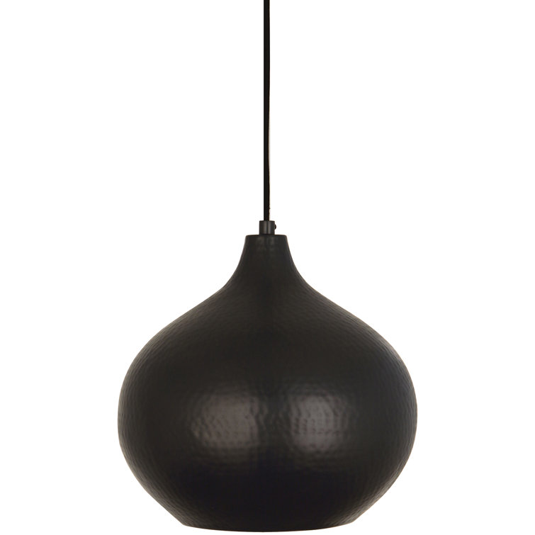 Dal 14" Deep Patina Bronze Hammered Metal Pendant Light