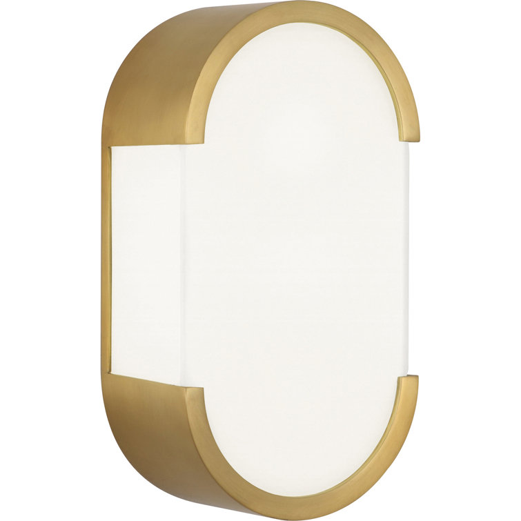 Antique Brass Rounded Rectangle Plug-In Wall Sconce