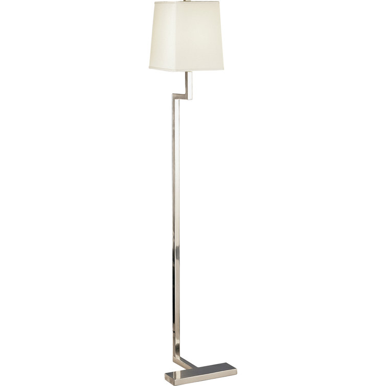 Doughnut Antique Silver Brass Floor Lamp with Marbelized Glass Shade
