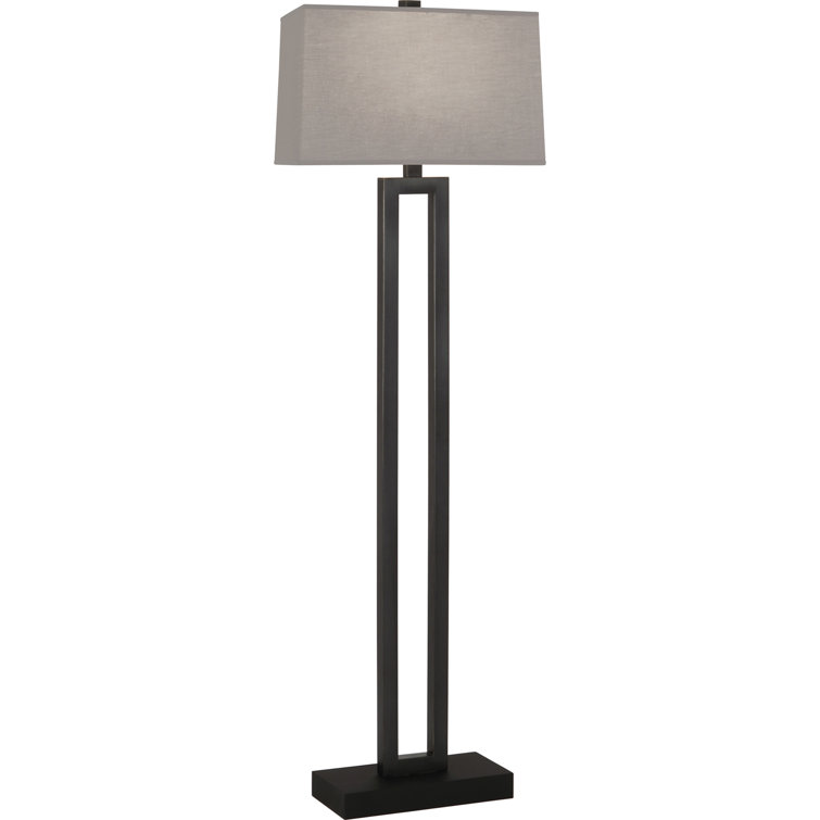 59.75" Deep Patina Bronze Metal Floor Lamp with Snowflake Shade