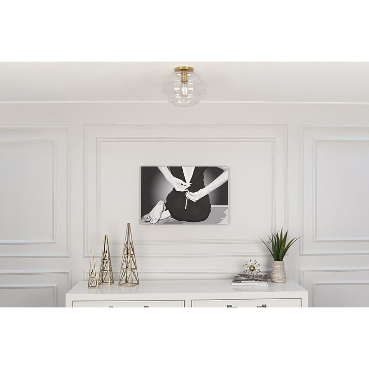 Horizon Modern Brass and Clear Glass 9.25" Flush Mount