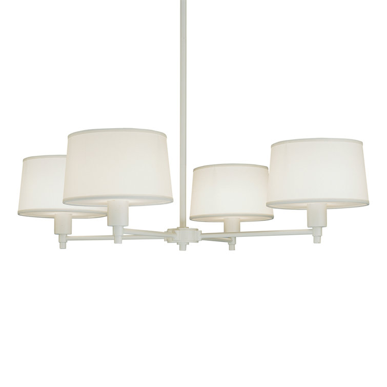 Stardust White Drum Chandelier with Snowflake Fabric Shades