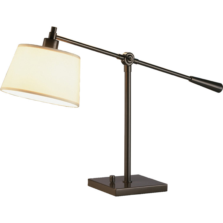 Adjustable Deep Bronze 15.75" Table Lamp with Snowflake Fabric Shade