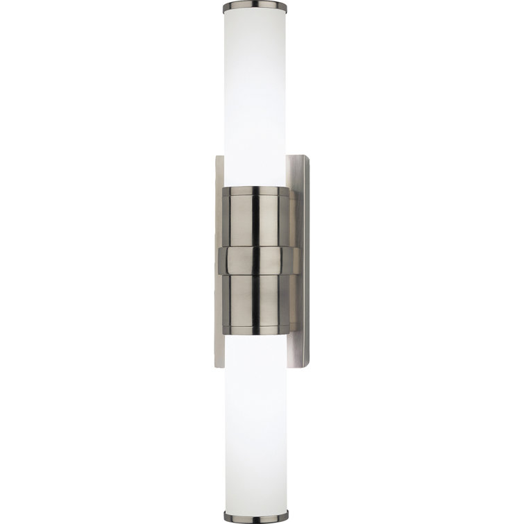 Antique Silver Dimmable LED Cylinder Sconce with White Glass