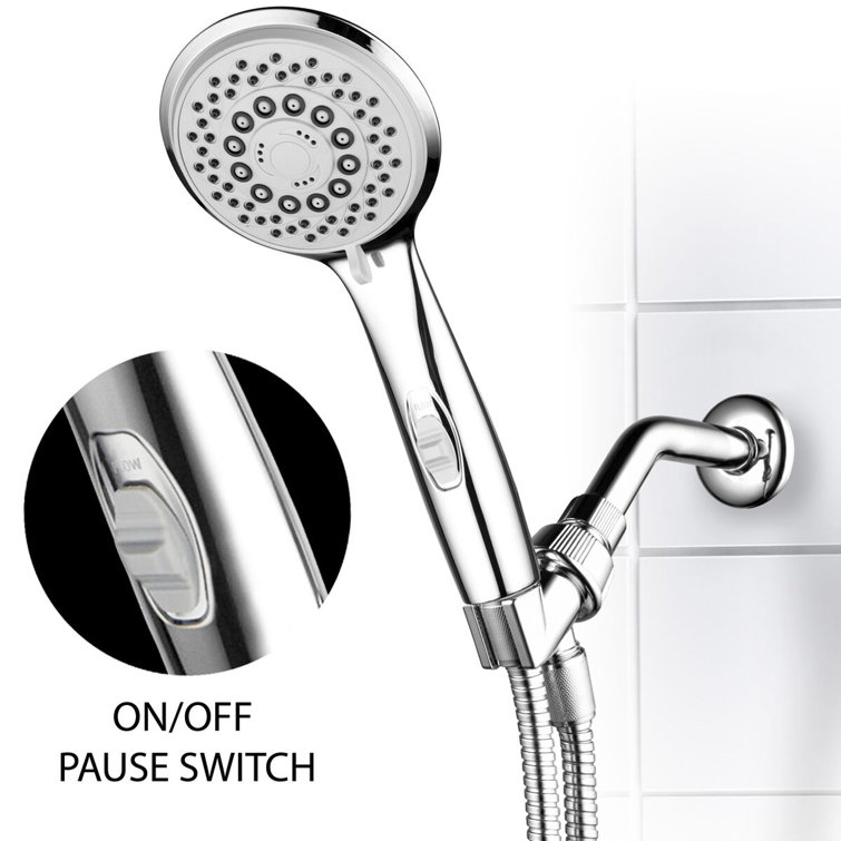 Chrome Handheld Shower Head with 7 Spray Settings