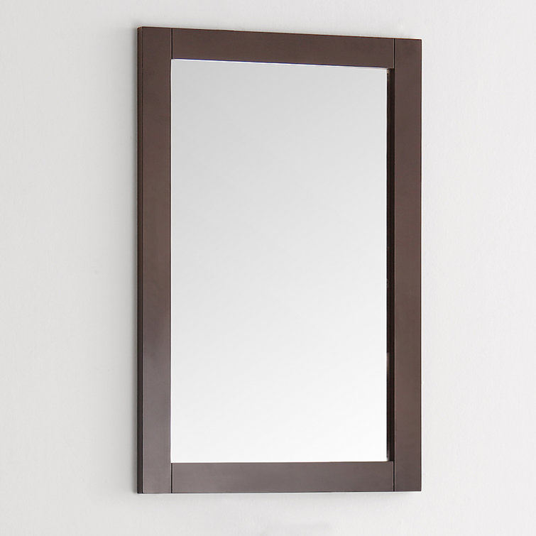 Antique Coffee 20" Rectangular Wood Bathroom Vanity Mirror