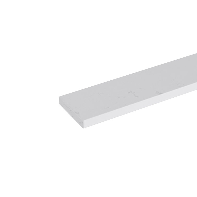 Carrara White Engineered Stone Bathroom Vanity Sidesplash 21" x 4"