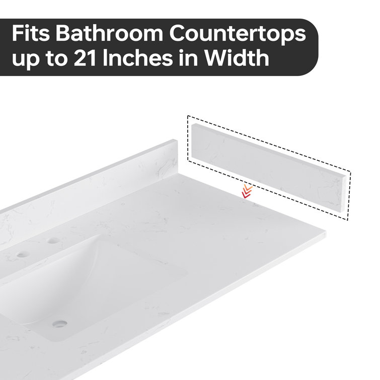 Carrara White Engineered Stone Bathroom Vanity Sidesplash 21" x 4"