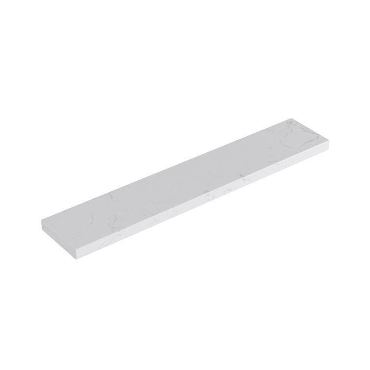 Carrara White Engineered Stone Bathroom Vanity Sidesplash 21" x 4"