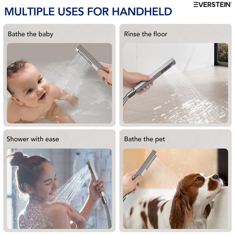 Brushed Nickel 12'' Dual Rainfall Shower System with Thermostatic Valve