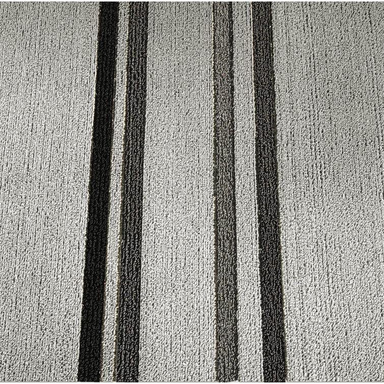 Transitional Mushroom Stripe Shag Mat 36" x 60"
