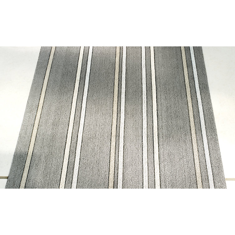 Transitional Mushroom Stripe Shag Mat 36" x 60"