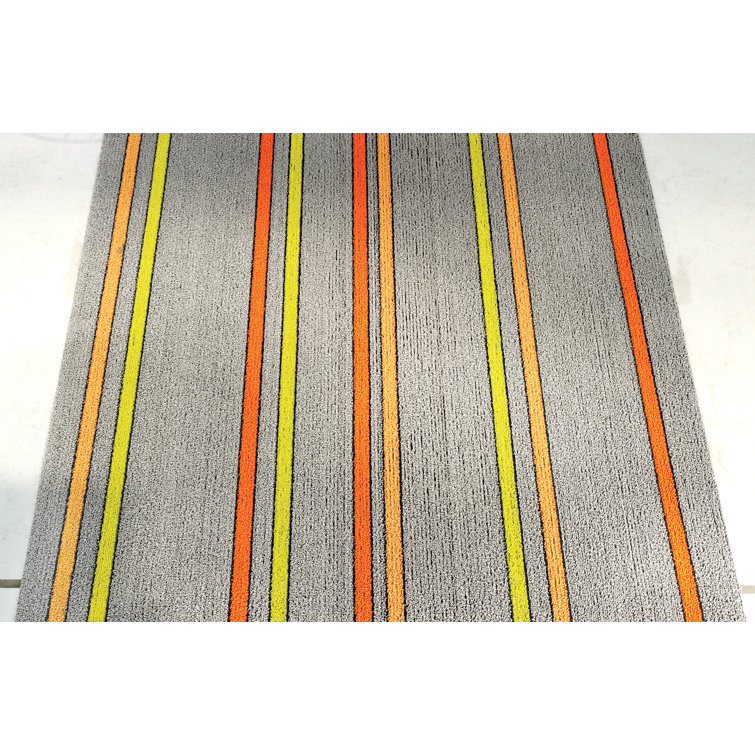 Transitional Mushroom Stripe Shag Mat 36" x 60"