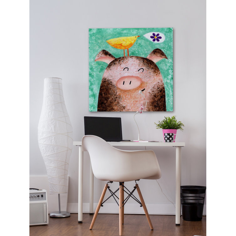 Pigs Posy Peep Animal Canvas Wall Art, 20" x 20"