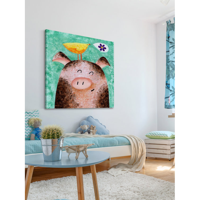 Pigs Posy Peep Animal Canvas Wall Art, 20" x 20"