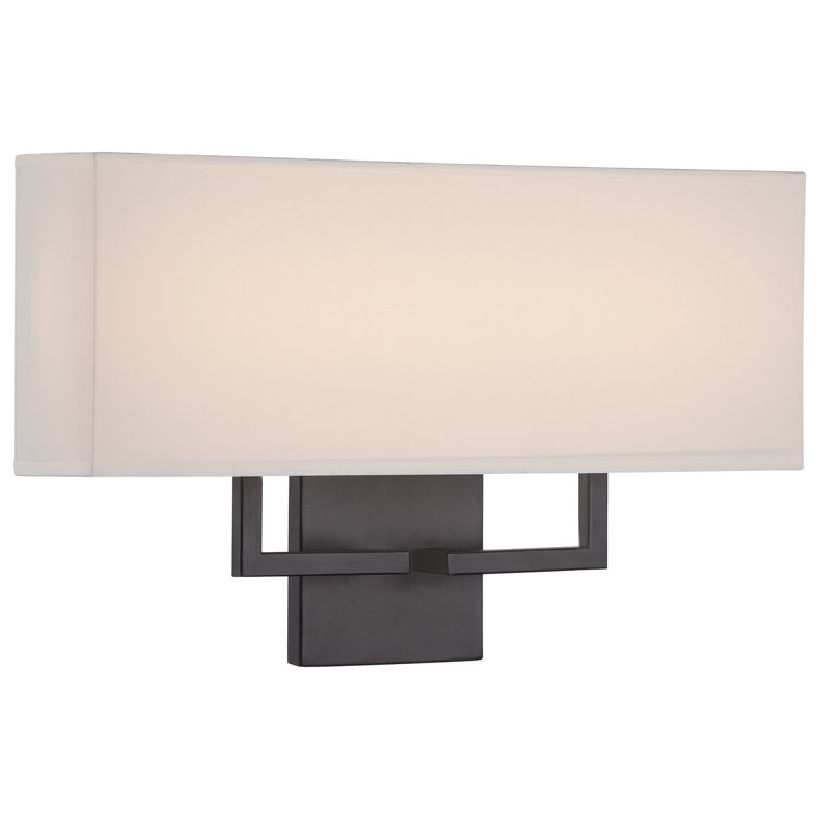 Bronze Dimmable Fabric Shade LED Wall Sconce