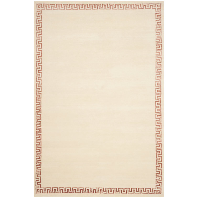 Athene Cream/Rose Hand-Knotted Wool & Silk 6' x 9' Rug
