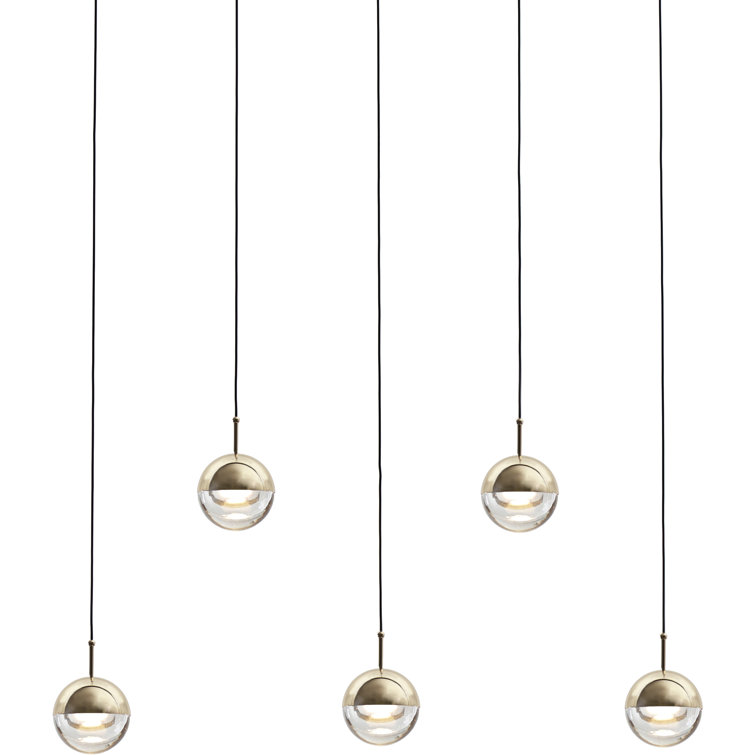 Dora Chic Brass & Glass Linear LED Pendant Light