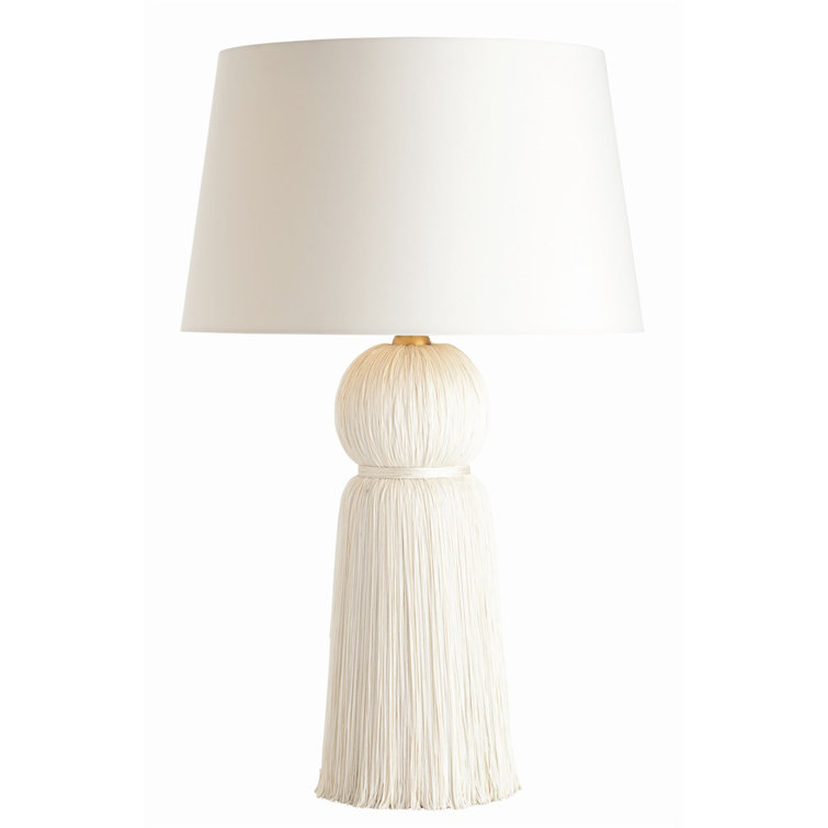 Ivory Tassel Table Lamp with Microfiber Shade