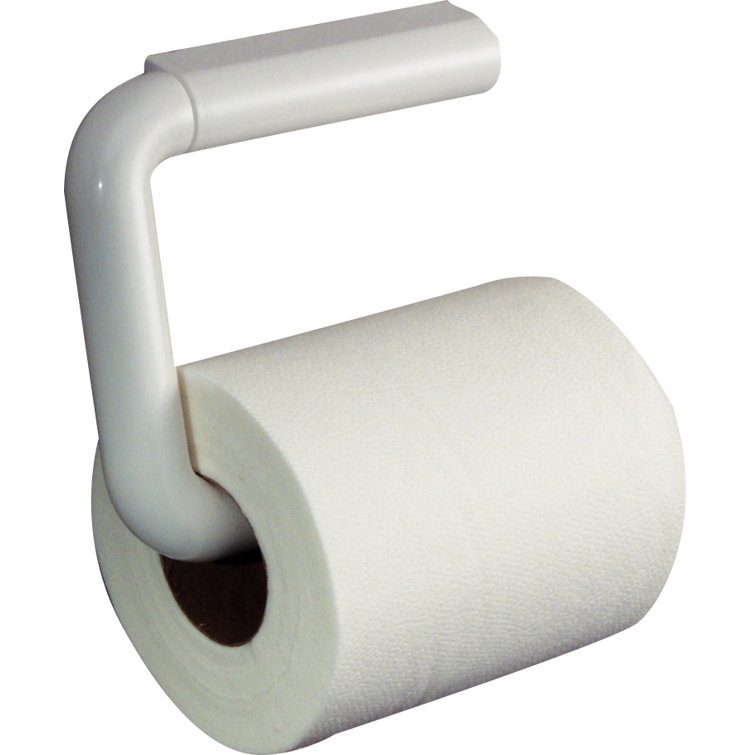 White Plastic Wall Mounted Toilet Paper Holder