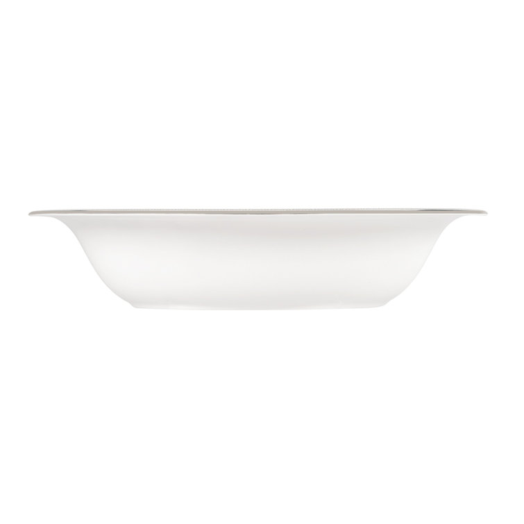 Vera Wang Platinum Lace Ceramic Oval Serving Bowl