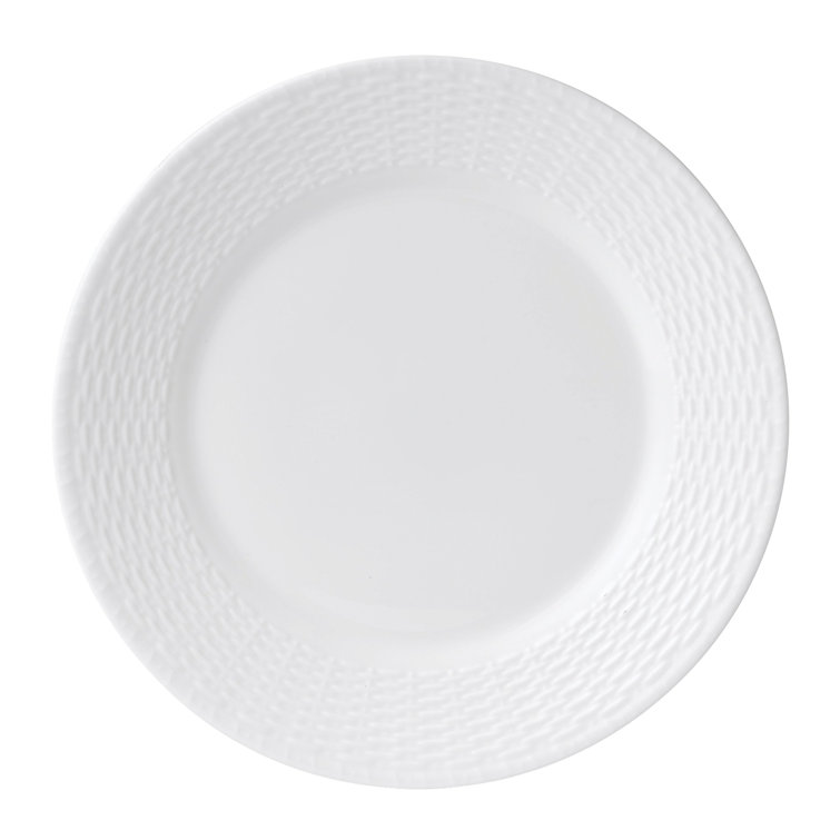 White Textured Porcelain Round Dinner Plate