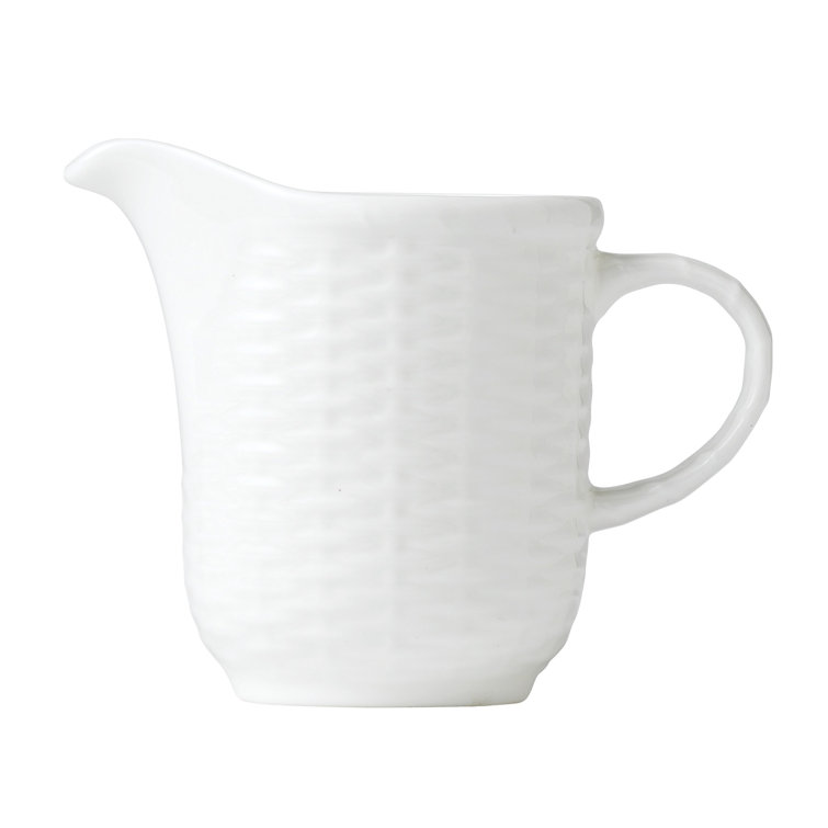 Nantucket White Bone China Basket Weave Creamer