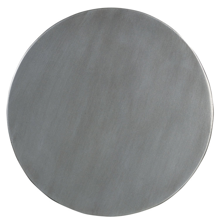 Gold and Silver Round Wood Drum End Table