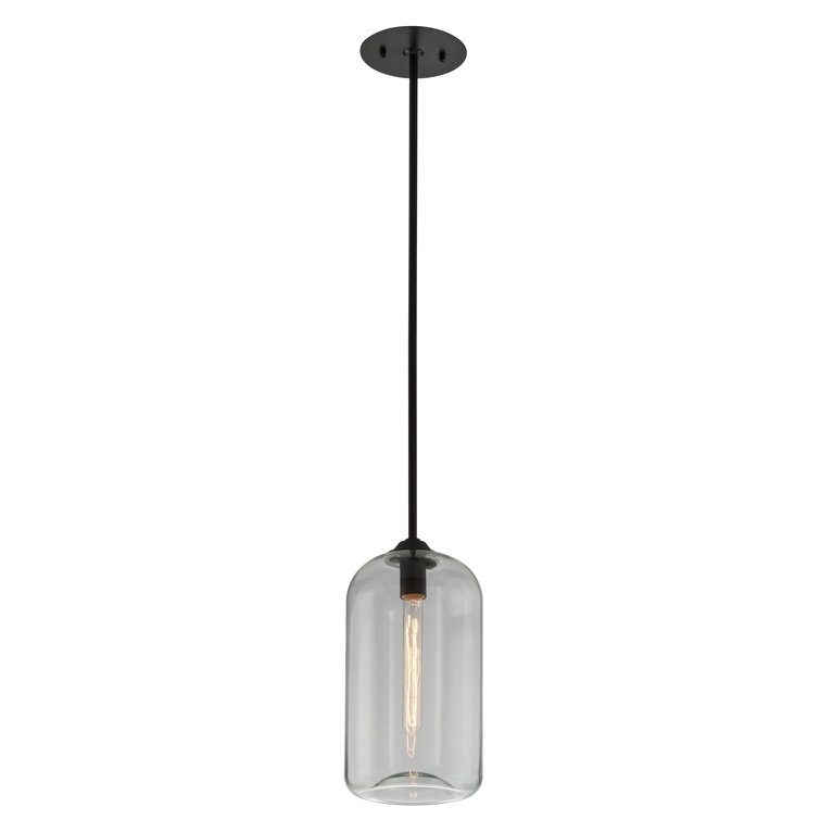 Clear Glass and Black Nickel Contemporary Pendant Light