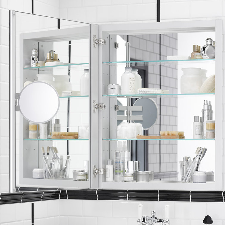 Verdera Sleek 30" Aluminum Frameless Medicine Cabinet with Adjustable Shelves