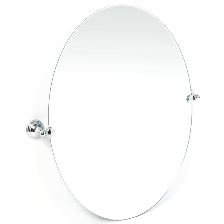 Charlotte Frameless Oval Polished Wall Mounted Vanity Mirror