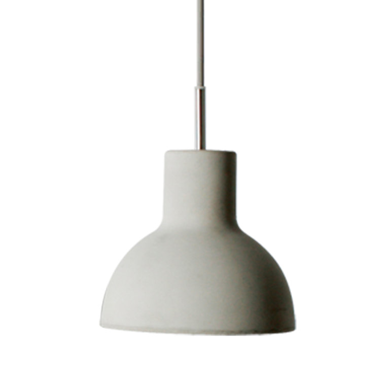 White Concrete 1-Light Pendant Lamp