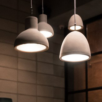 White Concrete 1-Light Pendant Lamp
