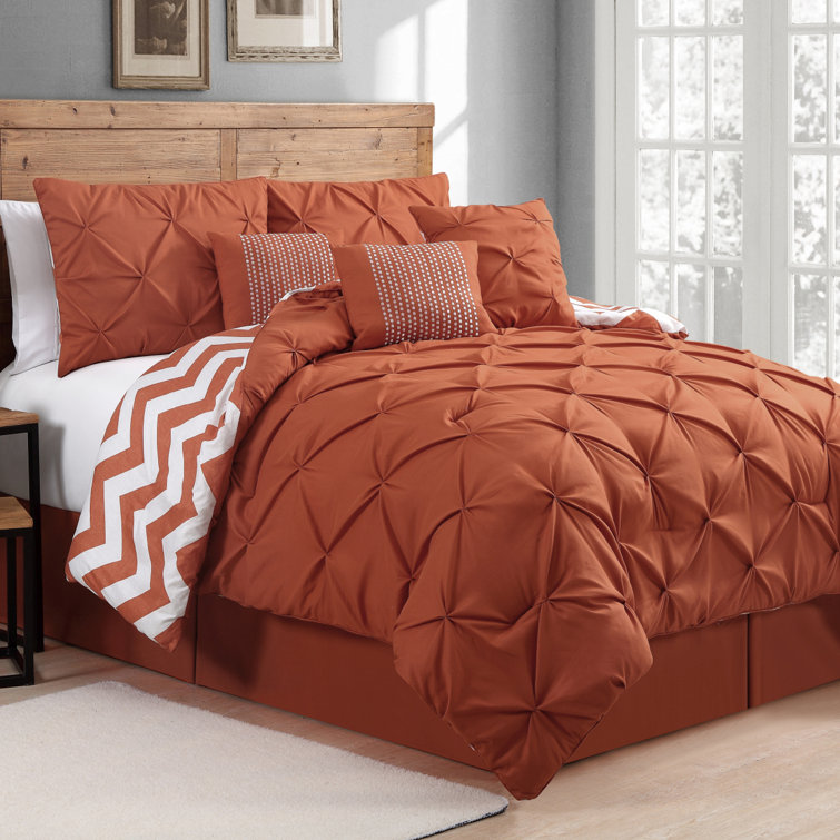 Taupe Twin Reversible Microfiber Comforter Set with Chevron Pattern