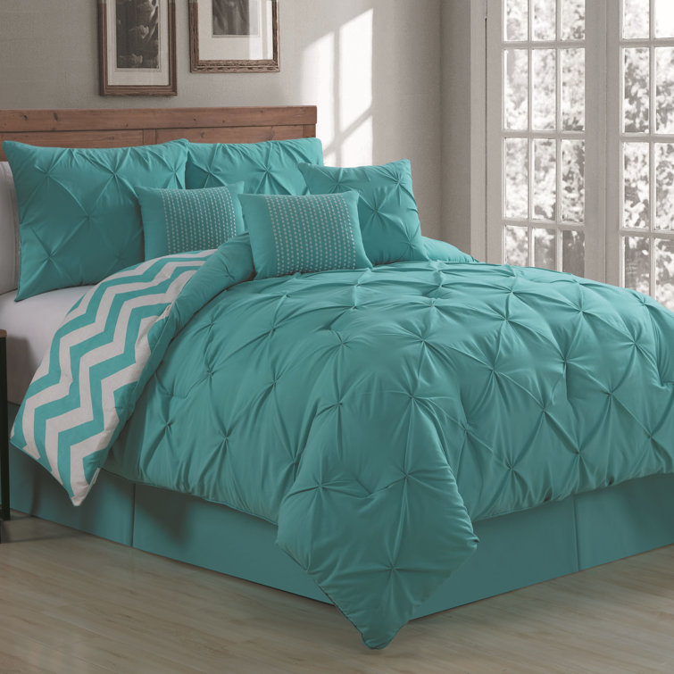 Taupe Twin Reversible Microfiber Comforter Set with Chevron Pattern