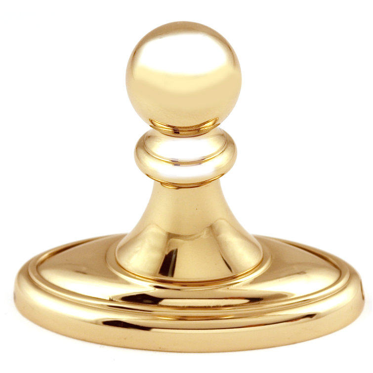 Polished Brass Traditional Single Robe Hook