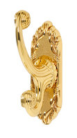 Polished Brass Victorian Double Prong Wall Hook