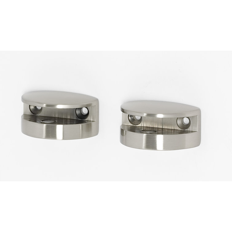 Satin Nickel Modern Shelf Brackets Set