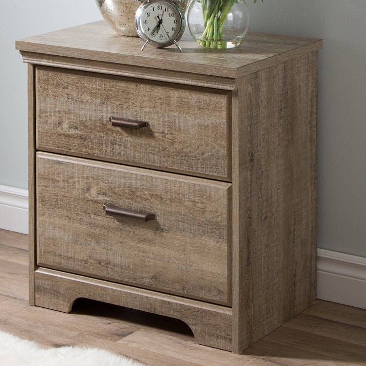 Versa Weathered Oak 2-Drawer Traditional Nightstand