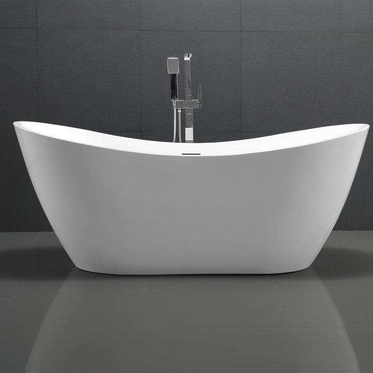 Ophelia 71" White Acrylic Freestanding Soaking Bathtub