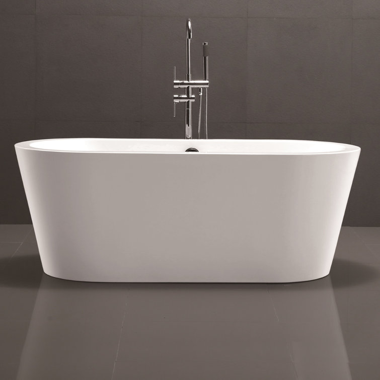 67.7'' White Acrylic Freestanding Soaking Bathtub