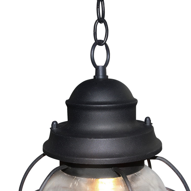Matte Black Aluminum Globe Outdoor Pendant Light