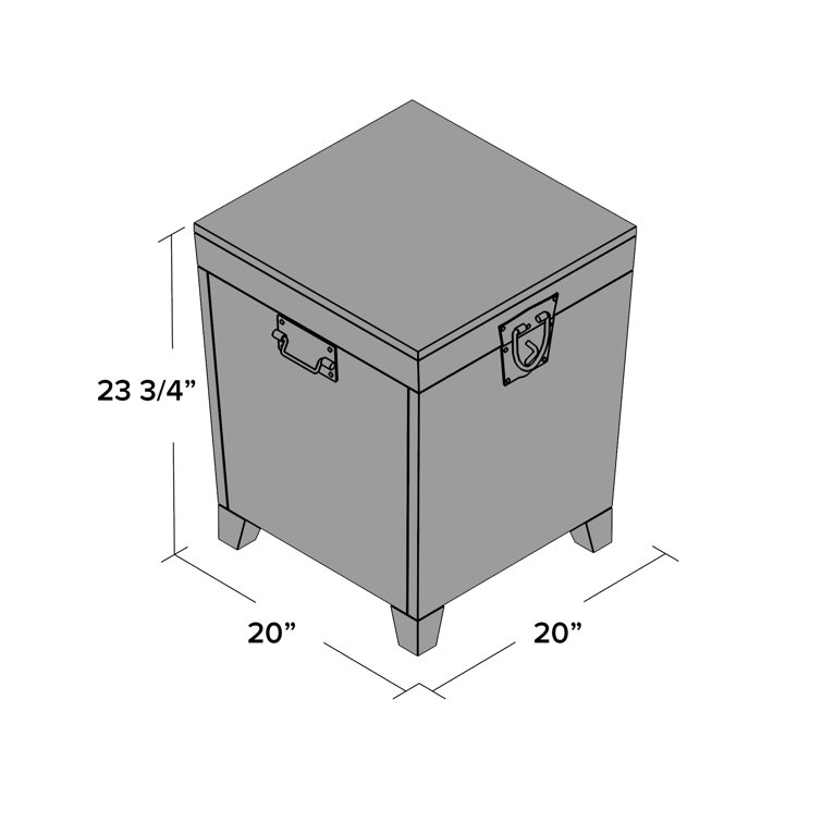 Mission Oak Rectangular Wooden End Table with Storage