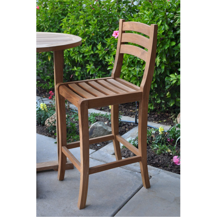 Avalon Natural Teak Wood Outdoor Bar Chair