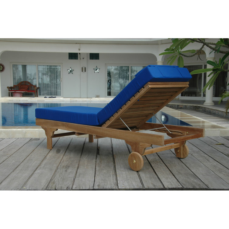 Capri Outdoor Teak Adjustable Chaise Lounge with Side Tray