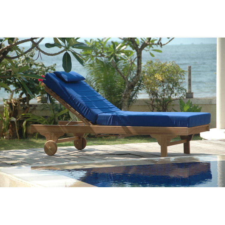 Capri Outdoor Teak Adjustable Chaise Lounge with Side Tray