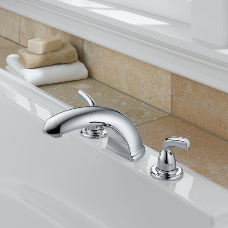 Chrome Brass Modern Widespread Deck Mounted Faucet