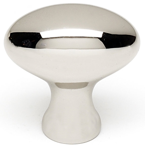 Polished Nickel Oval Cabinet Knob with Mounting Hardware